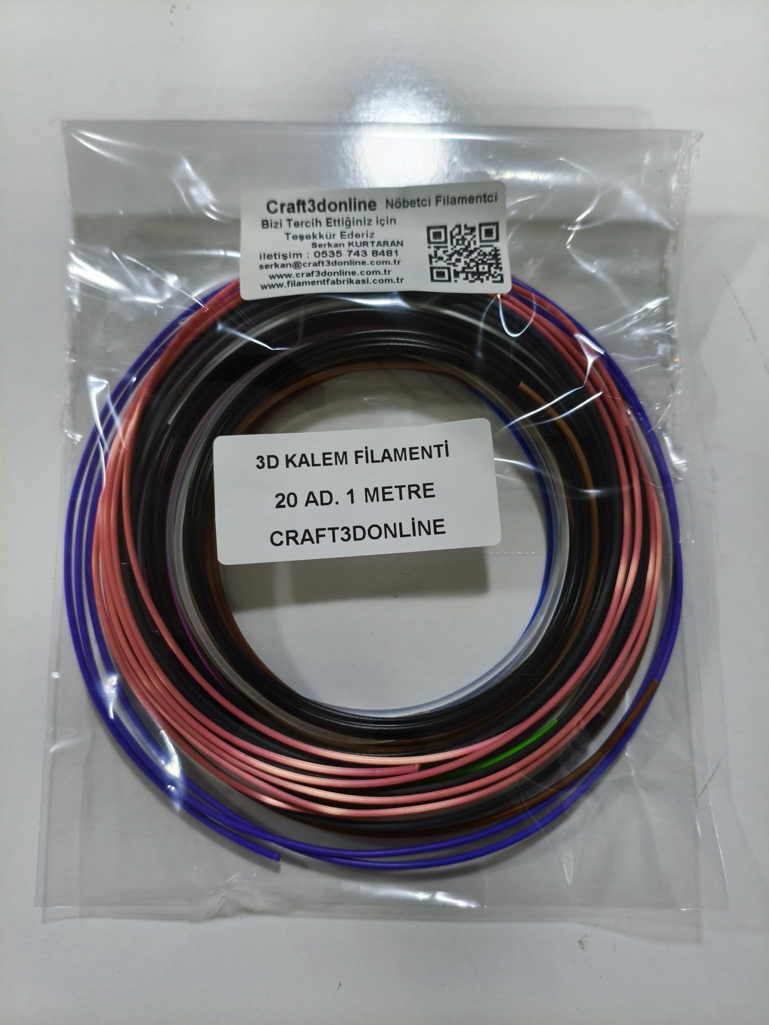 3D Kalem Filamenti 20 Adet 1 Metre